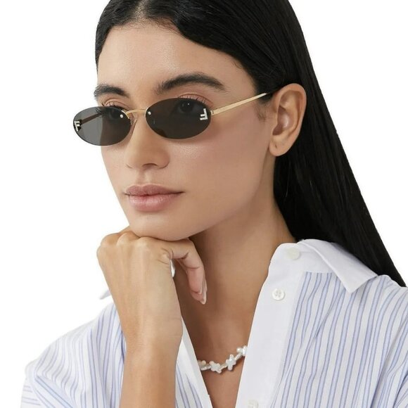 Fendi FIRST CRYSTAL Women Sunglasses Gold Oval FE4075US 30A NEW AUTHENTIC - Picture 12 of 16